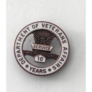 Department Of Veterans Affairs 10 Years Service Pin Bronze